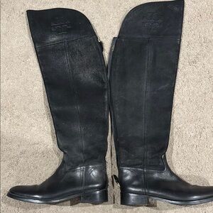 Tory Burch Black Leather Riding Boots